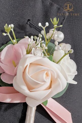 TINGE TIME Boutonniere للرجال والعريس وأفضل رجل بوتونيير لحفلات الزفاف والذكرى السنوية وحفلات العشاء الرسمية وحفلات الزفاف الريفية في الخريف (التيراكوتا) in Kuwait