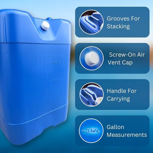 5-Gallon Stackable Water Storage Containers, w/Lids + Spigot, Easy Fill, Survial Supply, Emergency Water Storage for Camping and Disaster Preparedness, RV, Camping, 20 Gallon in Saudi Arabia