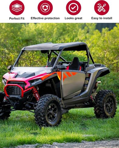 شواية مدخل هواء من الألومنيوم لملحقات Polaris RZR XP 1000/ XP4 1000 2024 2025، أغطية شبكية للمحرك لحماية جلد الضفدع من الجانب المعدني الأسود (8 قطع، مثبتة بمسمار) in Saudi Arabia