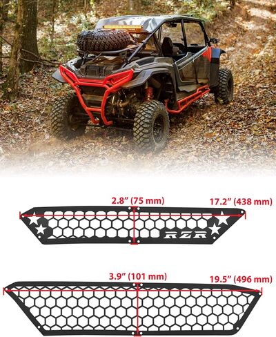شواية مدخل هواء من الألومنيوم لملحقات Polaris RZR XP 1000/ XP4 1000 2024 2025، أغطية شبكية للمحرك لحماية جلد الضفدع من الجانب المعدني الأسود (8 قطع، مثبتة بمسمار) in Saudi Arabia