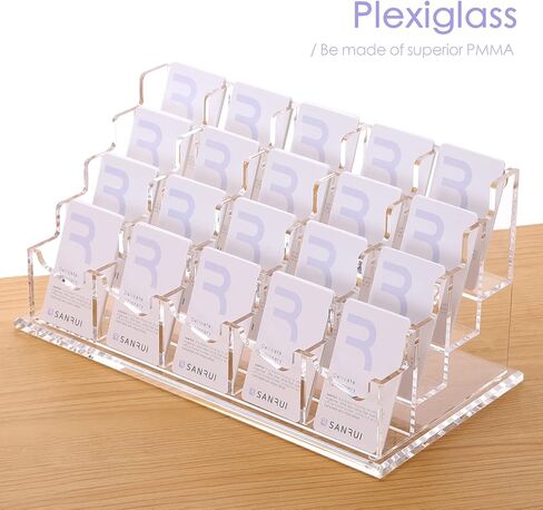 SANRUI Acrylic Business Card Holder for Desk,Vertical Business Card Display Clear Business Card Organizer 2 Tier 8 Slot in Kuwait