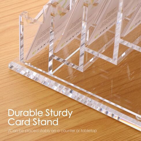 SANRUI Acrylic Business Card Holder for Desk,Vertical Business Card Display Clear Business Card Organizer 2 Tier 8 Slot in Kuwait