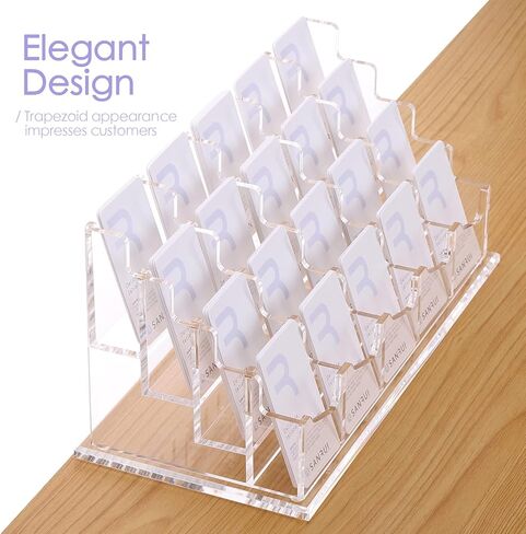 SANRUI Acrylic Business Card Holder for Desk,Vertical Business Card Display Clear Business Card Organizer 2 Tier 8 Slot in Kuwait