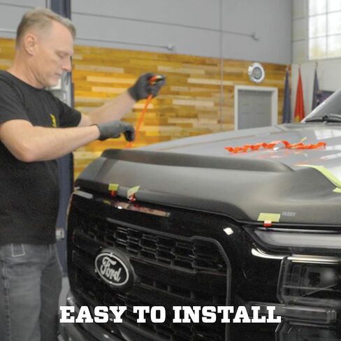 Husky Liners Aeroskin II Hood Protector | Fits 2005-2020 Nissan Frontier | Low Profile Deflector/Bug Shield - 1 pc., Textured Black | 2830032 in Saudi Arabia