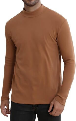 Men's Mock Turtleneck Shirt Long Sleeve Slim Fit Thermal Undershirt Stretch Base Layer in Saudi Arabia