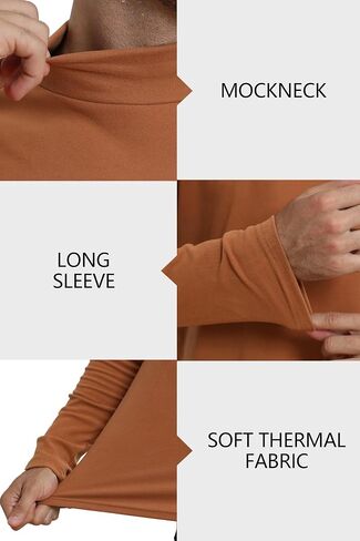 Men's Mock Turtleneck Shirt Long Sleeve Slim Fit Thermal Undershirt Stretch Base Layer in Saudi Arabia