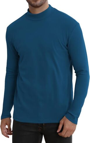 Men's Mock Turtleneck Shirt Long Sleeve Slim Fit Thermal Undershirt Stretch Base Layer in Saudi Arabia