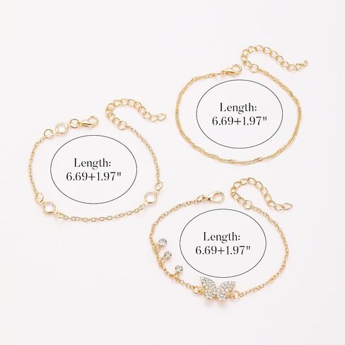 5 PCS Gold Bow Bracelets Set for Women, Elegant Butterfly and Pearl Accented Layered Bracelet Set - Delicate Fashion Jewelry in Saudi Arabia