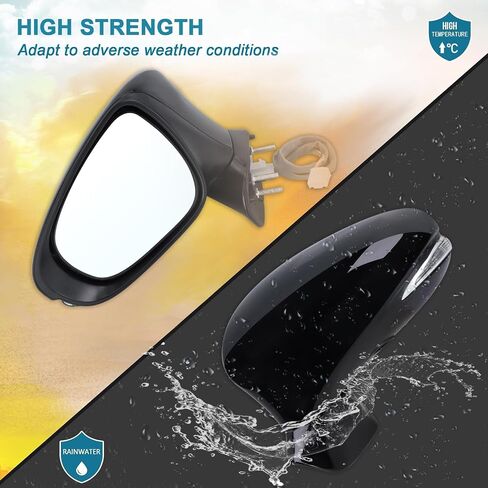 Right Passenger Side Mirror Compatible With 2010 2011 2012 Lexus ES350 With Manual Folding Power Glass Heated Turn Signal Puddle Light Mirror Memory Black Replace#87910-33881-C0(11Pins) in Saudi Arabia