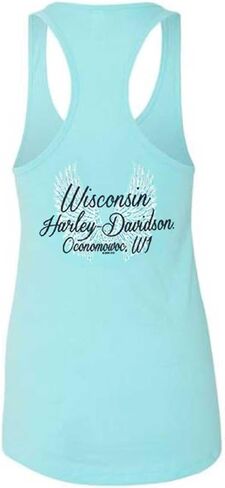 Harley-Davidson Women's Road Diva Script Sleeveless Racerback Tank Top, Yellow in Saudi Arabia