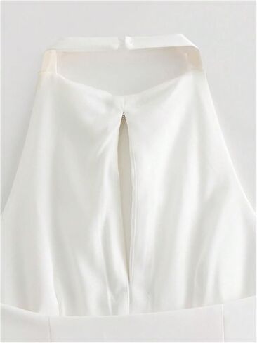 MakeMeChic Women's Rhinestone Bow Knot Sleeveless Backless Halter Top Summer Shirt in Saudi Arabia