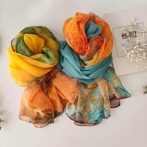 Scarfs for Women Lightweight Scarves Fashion Print Floral Pattern Scarf Shawls in Saudi Arabia