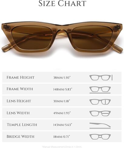 Narrow Square Cat Eye Sunglasses for Women | Retro Vintage-Chic UV400 Driving shades in Saudi Arabia