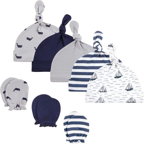 Hudson Baby Infant Girl Cap Cap و Scratch Mitten Set ، Wish Dandelion ، 0-6 أشهر in Kuwait