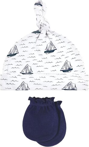 Hudson Baby Infant Girl Cap Cap و Scratch Mitten Set ، Wish Dandelion ، 0-6 أشهر in Kuwait
