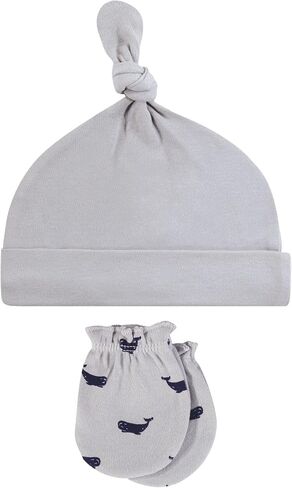 Hudson Baby Infant Girl Cap Cap و Scratch Mitten Set ، Wish Dandelion ، 0-6 أشهر in Kuwait