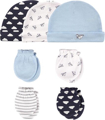 Hudson Baby Infant Girl Cap Cap و Scratch Mitten Set ، Wish Dandelion ، 0-6 أشهر in Kuwait