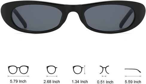 OZPYKAE Small Oval Sunglasses,Retro Narrow Oval Sunglasses for Women Men UV400 Protection Sun glasses in Kuwait