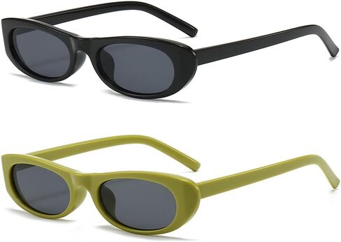 OZPYKAE Small Oval Sunglasses,Retro Narrow Oval Sunglasses for Women Men UV400 Protection Sun glasses in Kuwait