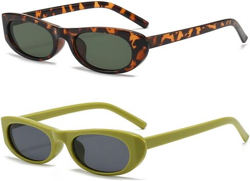 OZPYKAE Small Oval Sunglasses,Retro Narrow Oval Sunglasses for Women Men UV400 Protection Sun glasses in Kuwait