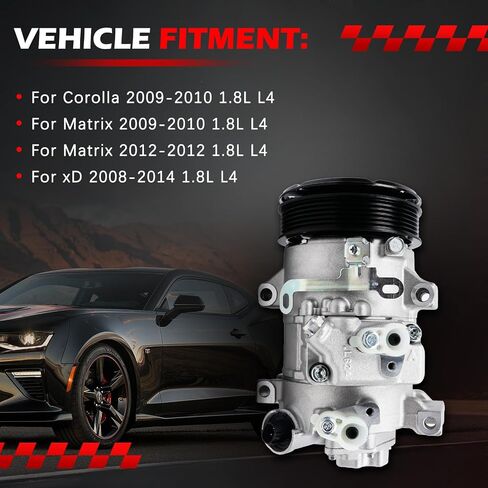AC Compressor Fit for Corolla 2009-2010 1.8L L4, Matrix 2009-2010, Matrix 2012-2012, xD 2008-2014, A/C Air Conditioning Compressors with Clutch Replace for 8831002370, 8831002450 in Saudi Arabia