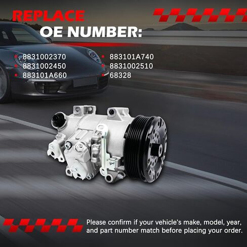AC Compressor Fit for Corolla 2009-2010 1.8L L4, Matrix 2009-2010, Matrix 2012-2012, xD 2008-2014, A/C Air Conditioning Compressors with Clutch Replace for 8831002370, 8831002450 in Saudi Arabia
