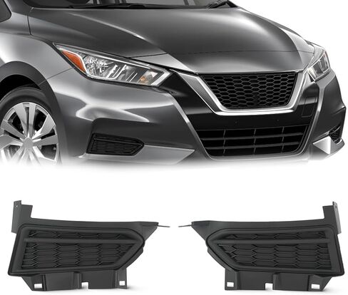 KARPAL Pair Fog Light Trim Cover Bezel Left+Right Fit for Nissan Versa S SV 2020 2021 2022 Replaces NI1038166+NI1039166 in Saudi Arabia