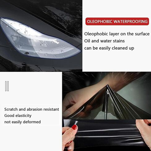 Car Headlight Film for BMW M3 F80 2014-2018 Car Headlight Protective Film Front Light Transparent Blackened Tint Wrap Vinyl Sticker in Saudi Arabia