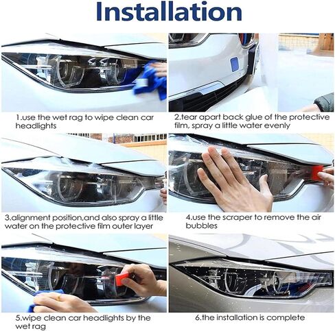Car Headlight Film for BMW M3 F80 2014-2018 Car Headlight Protective Film Front Light Transparent Blackened Tint Wrap Vinyl Sticker in Saudi Arabia
