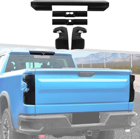 Jimen Fit for Chevrolet Silverado 2022-2024, 5PCS Third Brake Light Trim & Tail Light Cover in Saudi Arabia