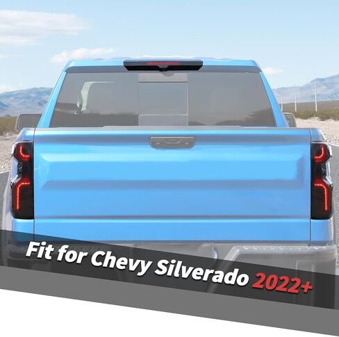 Jimen Fit for Chevrolet Silverado 2022-2024, 5PCS Third Brake Light Trim & Tail Light Cover in Saudi Arabia