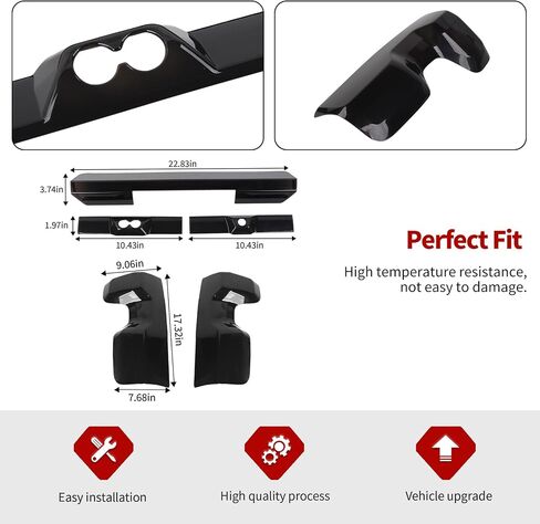 Jimen Fit for Chevrolet Silverado 2022-2024, 5PCS Third Brake Light Trim & Tail Light Cover in Saudi Arabia