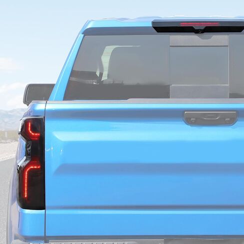 Jimen Fit for Chevrolet Silverado 2022-2024, 5PCS Third Brake Light Trim & Tail Light Cover in Saudi Arabia