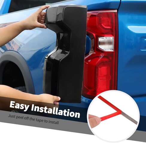 Jimen Fit for Chevrolet Silverado 2022-2024, 5PCS Third Brake Light Trim & Tail Light Cover in Saudi Arabia