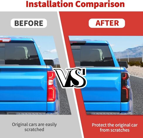 Jimen Fit for Chevrolet Silverado 2022-2024, 5PCS Third Brake Light Trim & Tail Light Cover in Saudi Arabia
