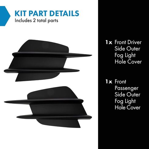 TRQ Front Driver & Passenger Side Outer Fog Light Hole Cover Set,Fog Light Cover Set Compatible with 2019-2023 Mercedes-Benz C300 MB1038205 MB1039205 in Saudi Arabia