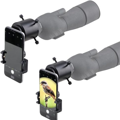 All-Aluminum Scope Camera Adapter – Dual Viewing Smartphone Mount for Wildlife Observation, Stargazing & Nature Photography – Quick, Screw-Free Locking for Easy Setup in Kuwait
