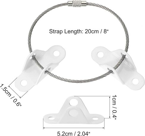 MECCANIXITY 8" Furniture Anchors, 6 Sets Anti Tip Furniture Anchors Stainless Steel Furniture Securing Wall Anchors for Earthquake Straps Home Safety, Black in Kuwait