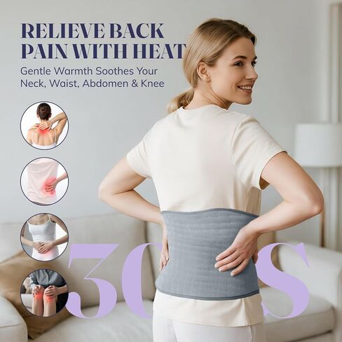 Heating Pad for Cramps and Back Pain Relief, Electric Heat Pad with 6 Heat Levels & 4 Timer Settings, Moist Heating Pad for Neck, Shoulder, Abdomen, Gifts for Women and Men in Saudi Arabia