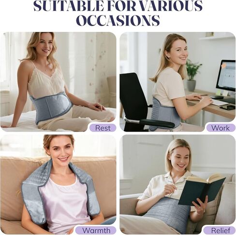 Heating Pad for Cramps and Back Pain Relief, Electric Heat Pad with 6 Heat Levels & 4 Timer Settings, Moist Heating Pad for Neck, Shoulder, Abdomen, Gifts for Women and Men in Saudi Arabia