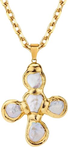Colorful Cross Zircon Pendant Necklace, Dainty Gold Cross Pendant Necklace, Adjustable Chain Jewelry for Women in Saudi Arabia