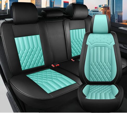 أغطية مقاعد لسيارة VW Taos 2022 2023 2024 أغطية مقاعد سيارة جلدية مقاومة للماء غطاء مقعد ناعم واقيات مقاعد السيارات المريحة مع وسادة هوائية (أسود ورمادي، 5 مقاعد) in Kuwait
