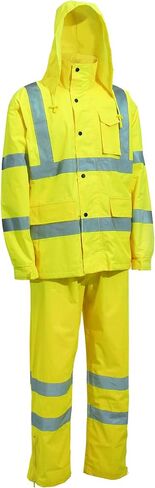 PAFESTER Fall and winter models windproof men's raincoat lightweight high visibility reflective rain safety jacket with pants in Saudi Arabia