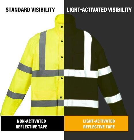PAFESTER Fall and winter models windproof men's raincoat lightweight high visibility reflective rain safety jacket with pants in Saudi Arabia