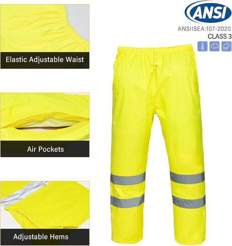 PAFESTER Fall and winter models windproof men's raincoat lightweight high visibility reflective rain safety jacket with pants in Saudi Arabia
