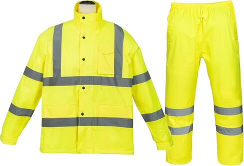 PAFESTER Fall and winter models windproof men's raincoat lightweight high visibility reflective rain safety jacket with pants in Saudi Arabia