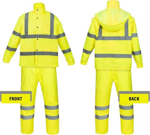 PAFESTER Fall and winter models windproof men's raincoat lightweight high visibility reflective rain safety jacket with pants in Saudi Arabia