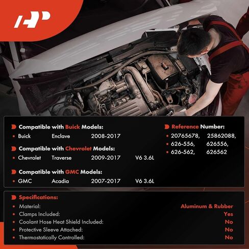 مجموعة خط أنابيب خرطوم تسخين HVAC لمدخل ومخرج A-Premium 2 قطعة متوافقة مع شيفروليه ترافيرس 2009-2017 وجي إم سي أكاديا 2007-2017 وبويك إنكليف 2008-2017، مع مشابك in Saudi Arabia