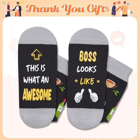 HAPPYPOP Boss Gifts Socks Ideas - Boss Gifts for Men Women, Best Boss Gifts Male Female in Saudi Arabia