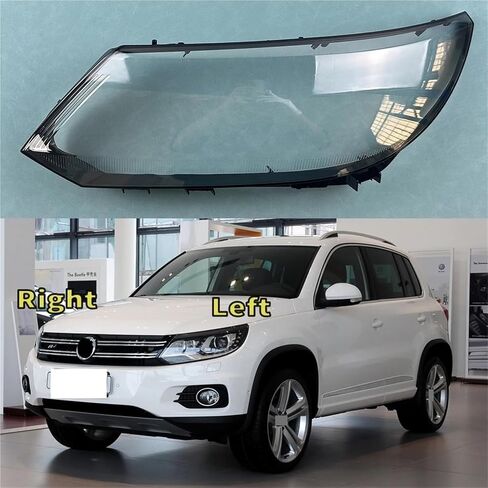 متوافق مع VW Tiguan 2013-2017 مصباح أمامي منخفض للسيارة مصابيح أمامية زجاجية شفافة عاكس الضوء غطاء المصباح غطاء عدسة (منخفض بيار) in Saudi Arabia